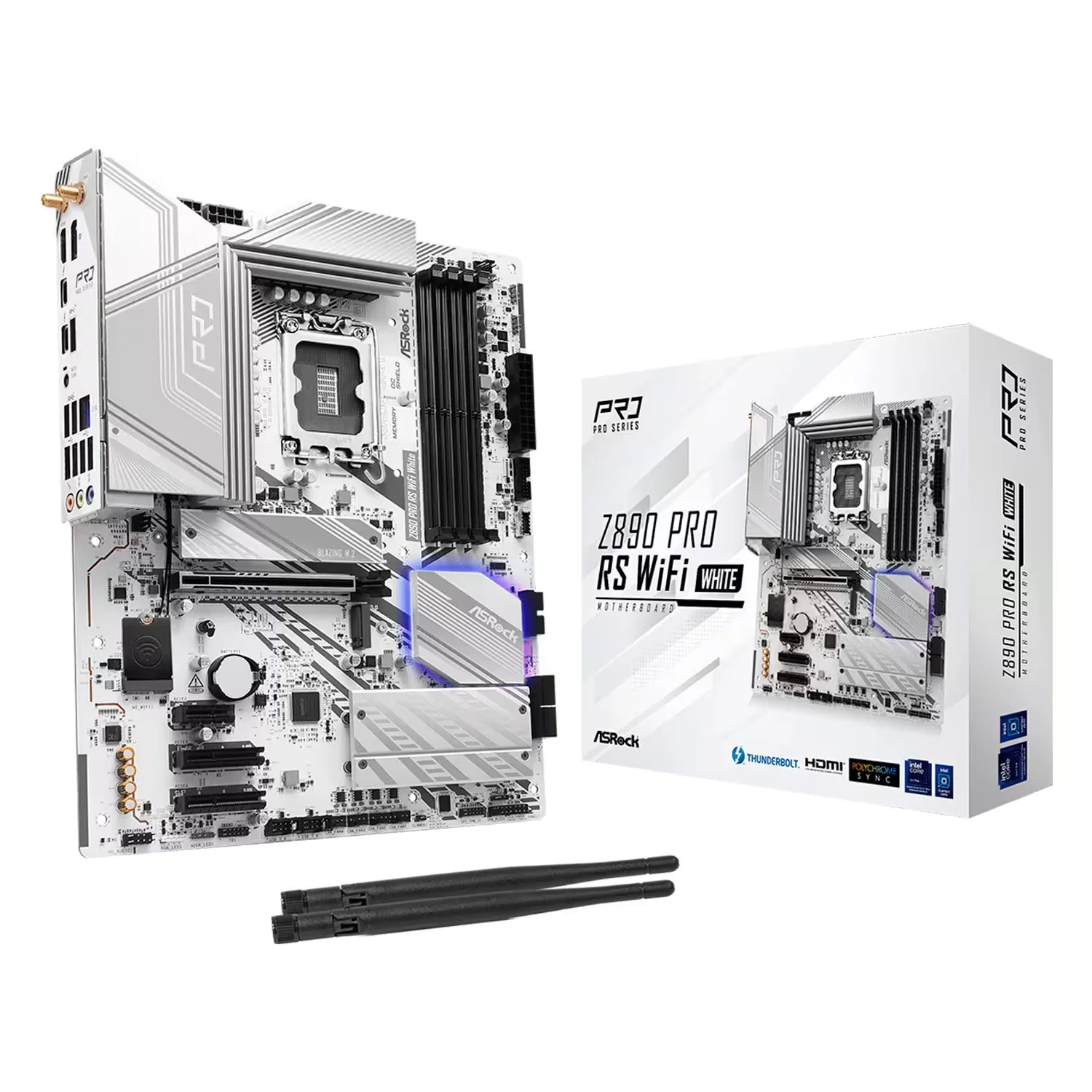 Placa Mãe ASRock Z890 Pro RS WiFi White 4XDDR5 Socket LGA 1851 Chipset Intel Z890 ATX