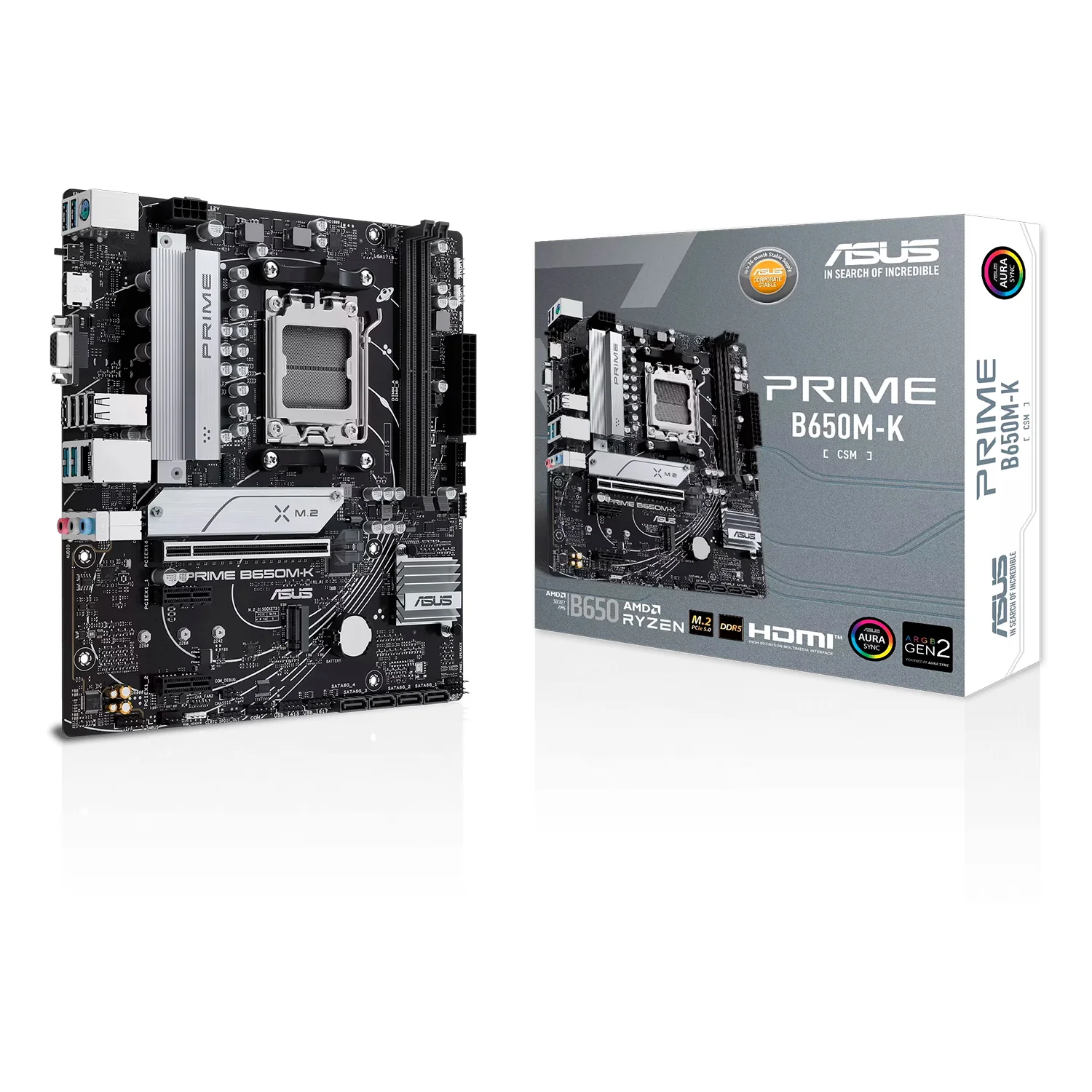 Placa Mãe Asus Prime B650M-K Socket AM5 Chipset AMD B650 DDR5 Micro ATX