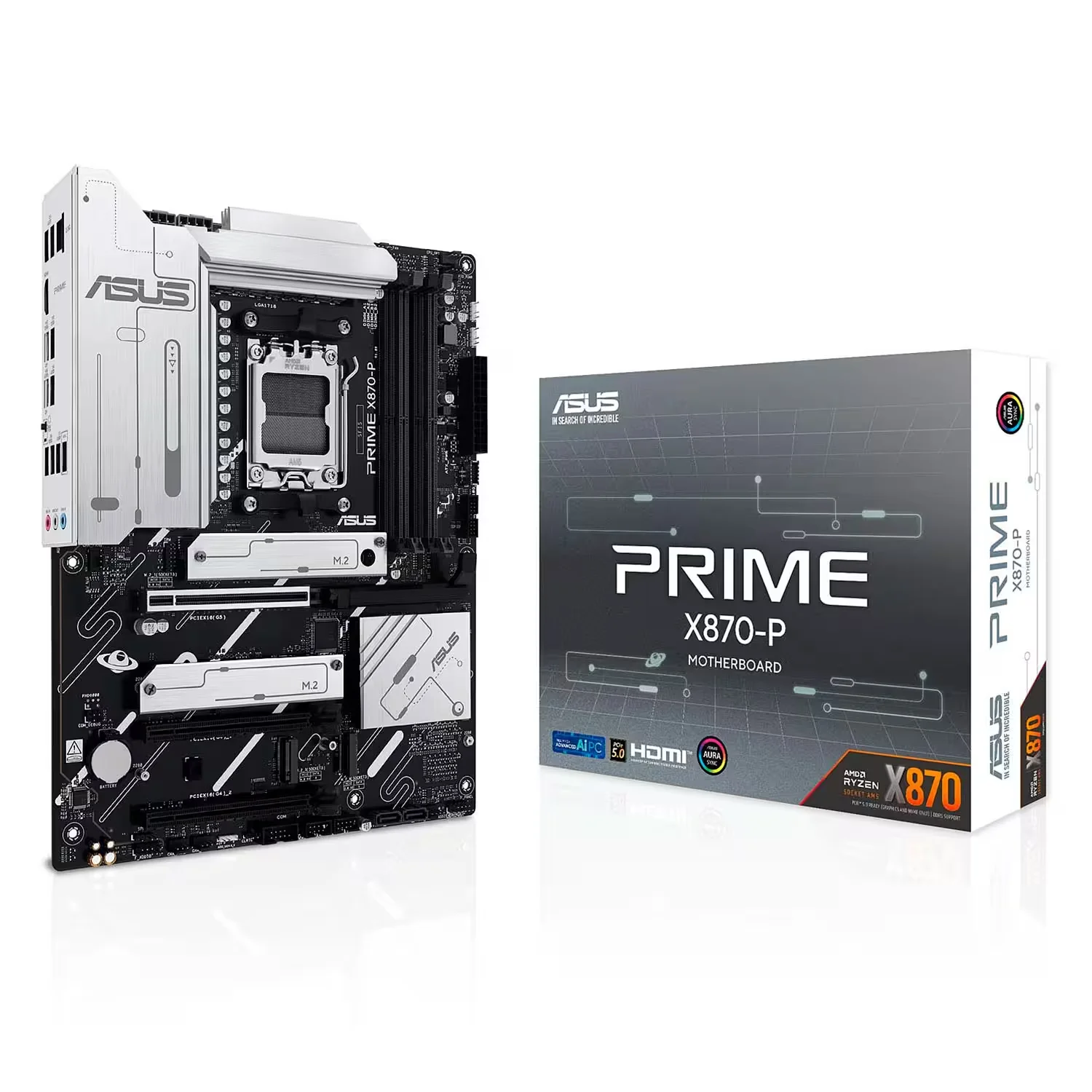 Placa Mãe Asus Prime X870-P DDR5 Socket AMD AM5 Chipset X870 ATX