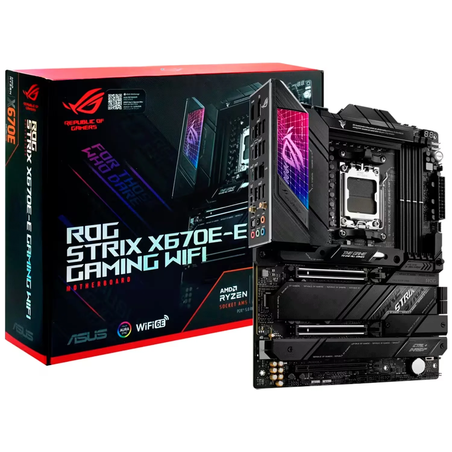 Placa Mãe Asus Rog Strix X670E-E Gaming WiFi DDR5 Socket AMD AM5 Chipset AMD X670 ATX