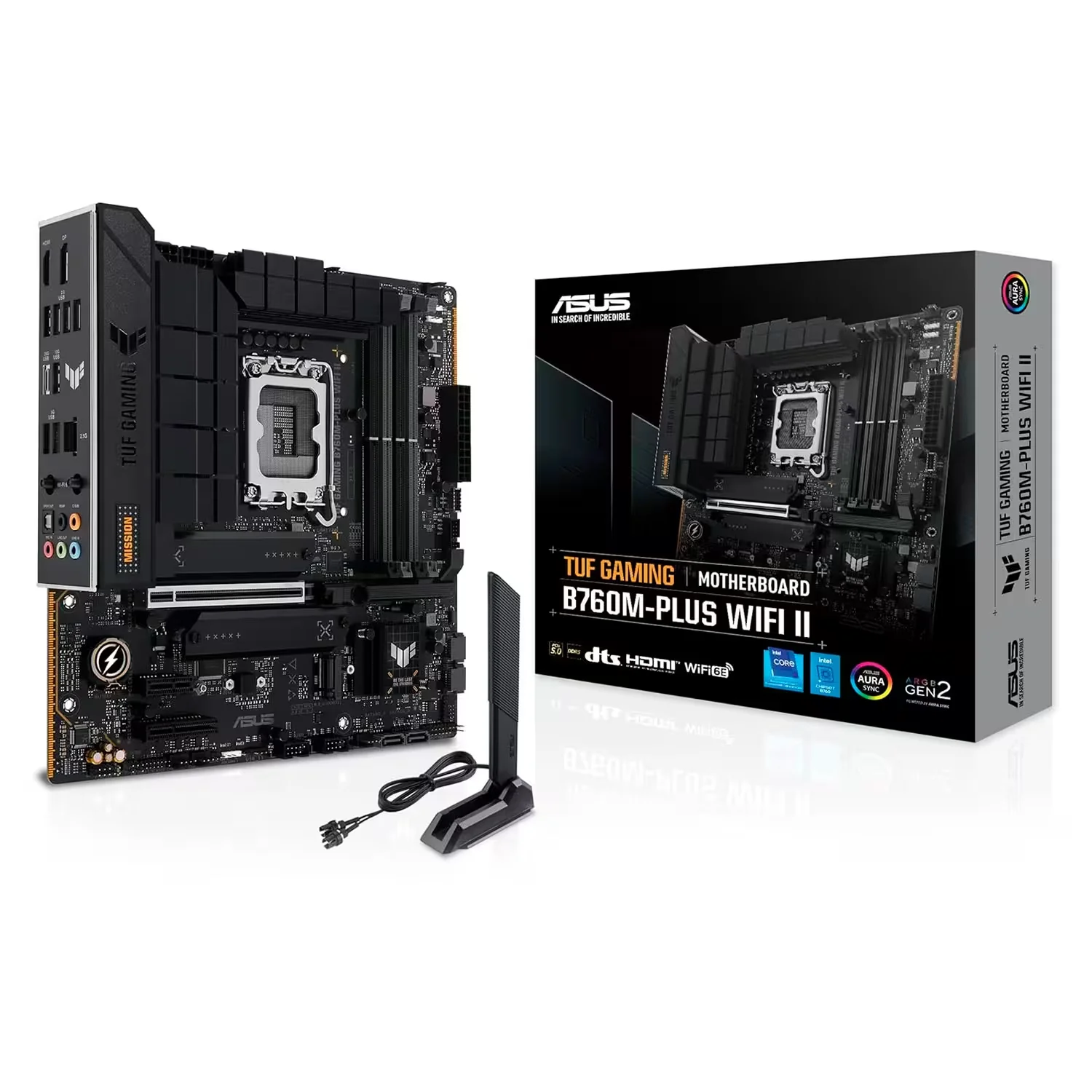 Placa Mãe Asus Tuf Gaming B760M Plus WiFi II Socket LGA 1700 Chipset Intel B760 DDR5 Micro ATX