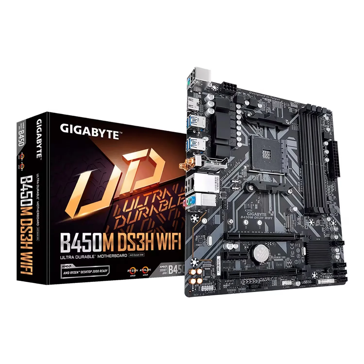 Placa Mãe Gigabyte B450M DS3H WiFi DDR4 Socket AMD AM4 Chipset B450 mATX