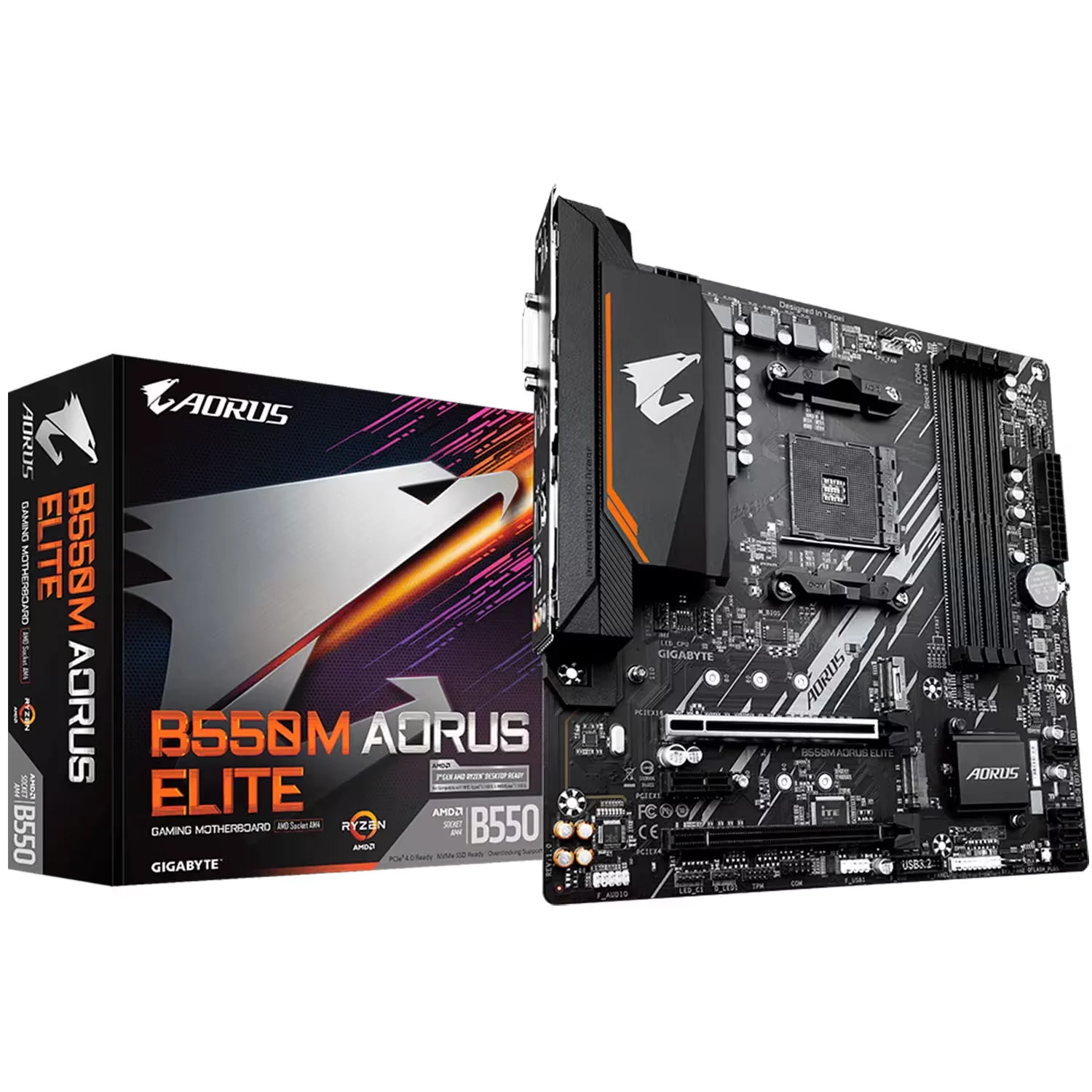 Placa Mãe Gigabyte B550 B550M Aorus Elite V2/ Soquete AM4/ 4XDDR4 OC