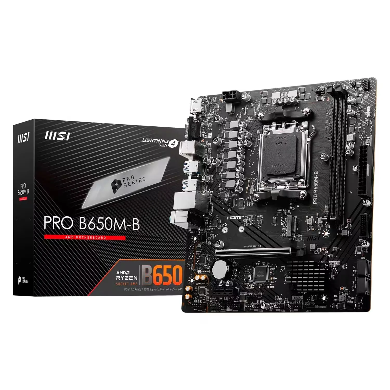 Placa Mãe MSI Pro B650M-B DDR5 Socket AM5 Chipset AMD B650 Micro ATX