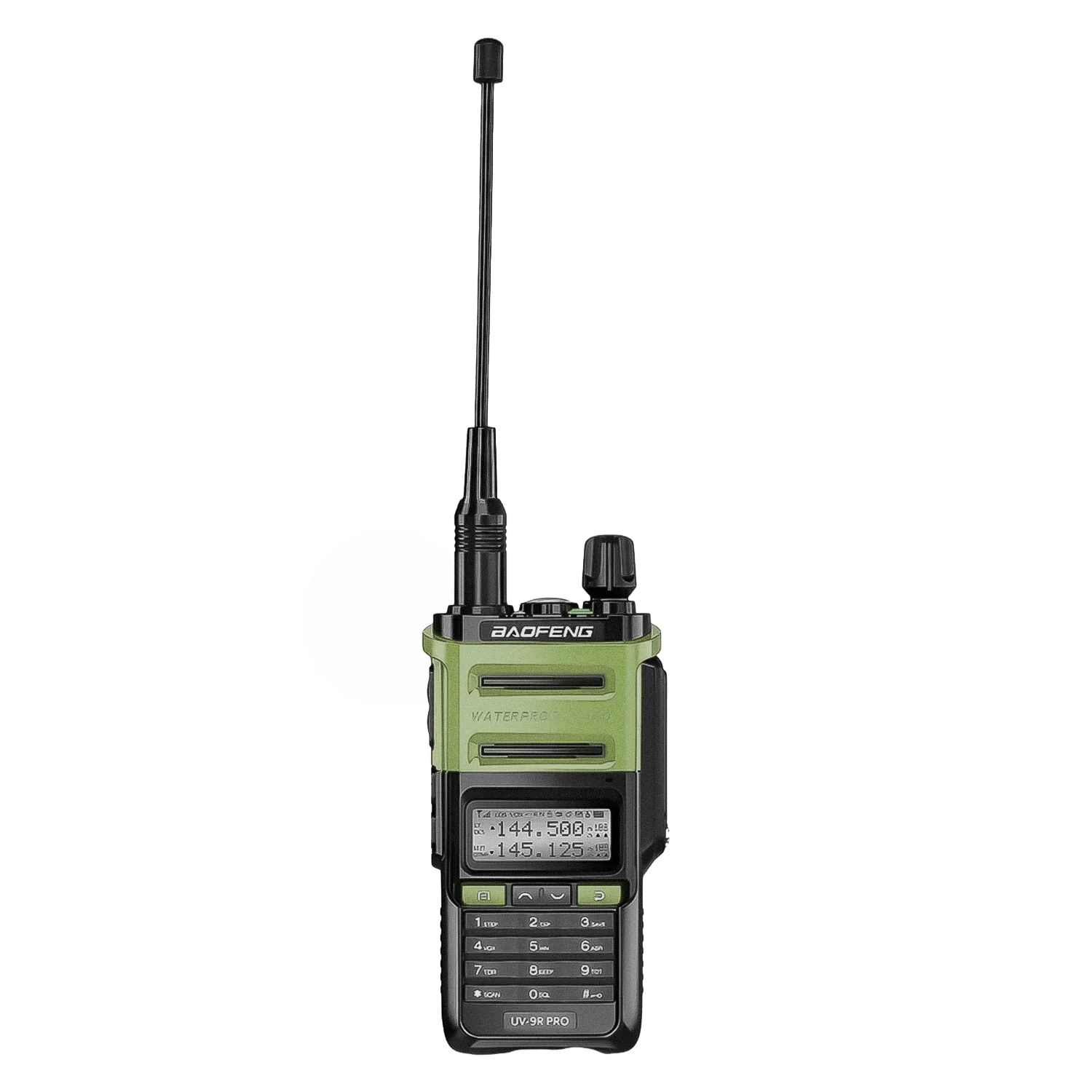 Rádio Walk Talk Baofeng UV-9R V1 Pro Dual Band LCD - Preto e Verde