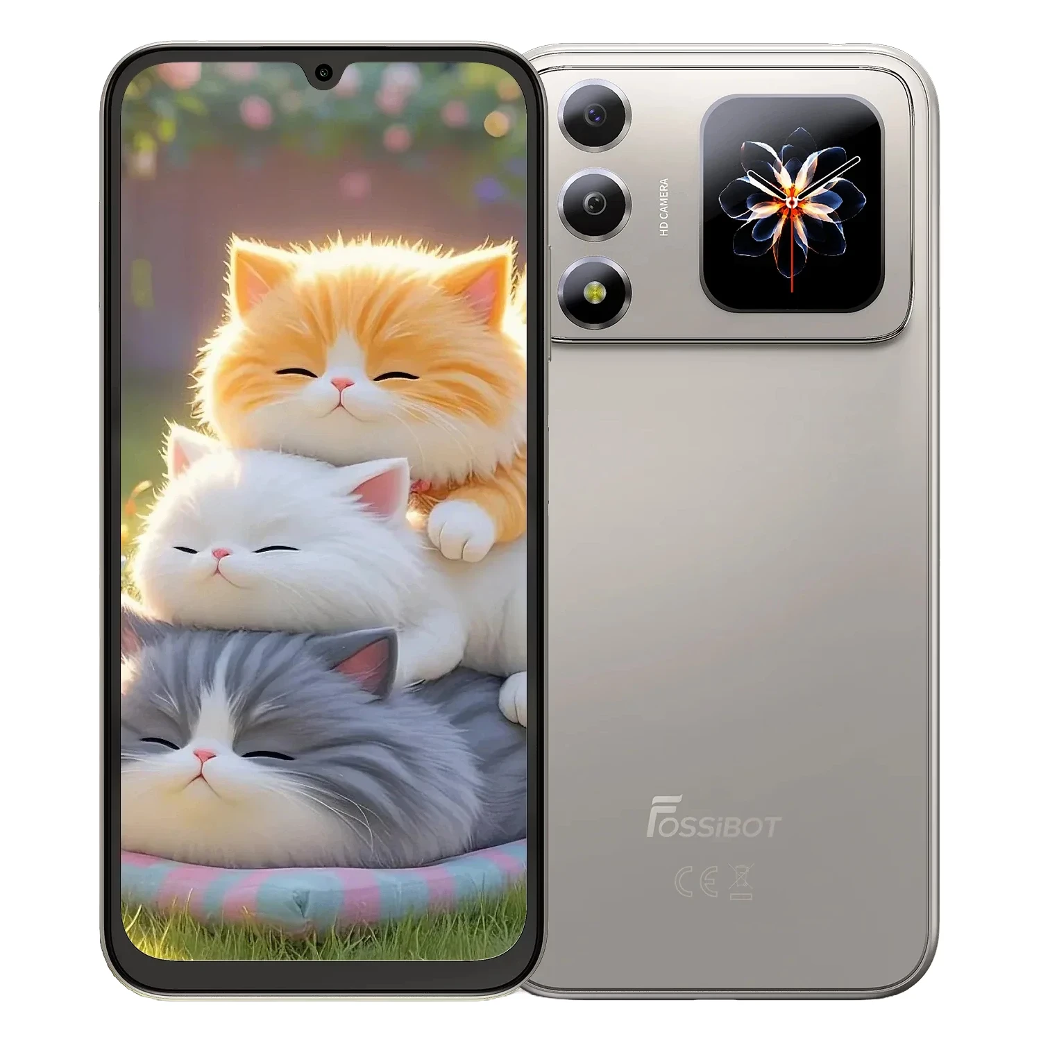 Smartphone Fossibot S7 128GB 4GB RAM Dual SIM Tela 6.9" - Titânio Natural