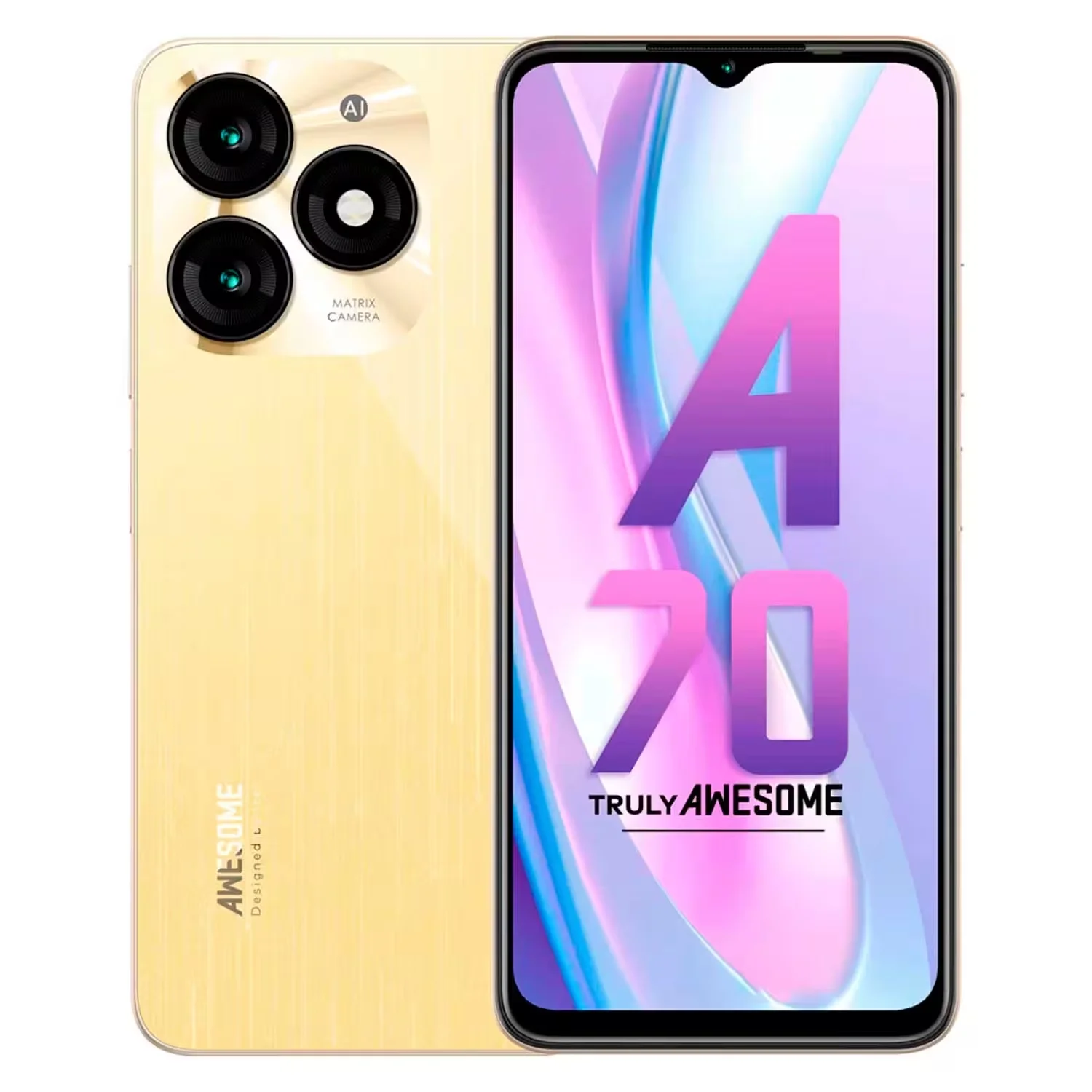 Smartphone Itel A70 A665L 256GB 4GB RAM Dual SIM LTE BR Tela 6.6" - Dourado