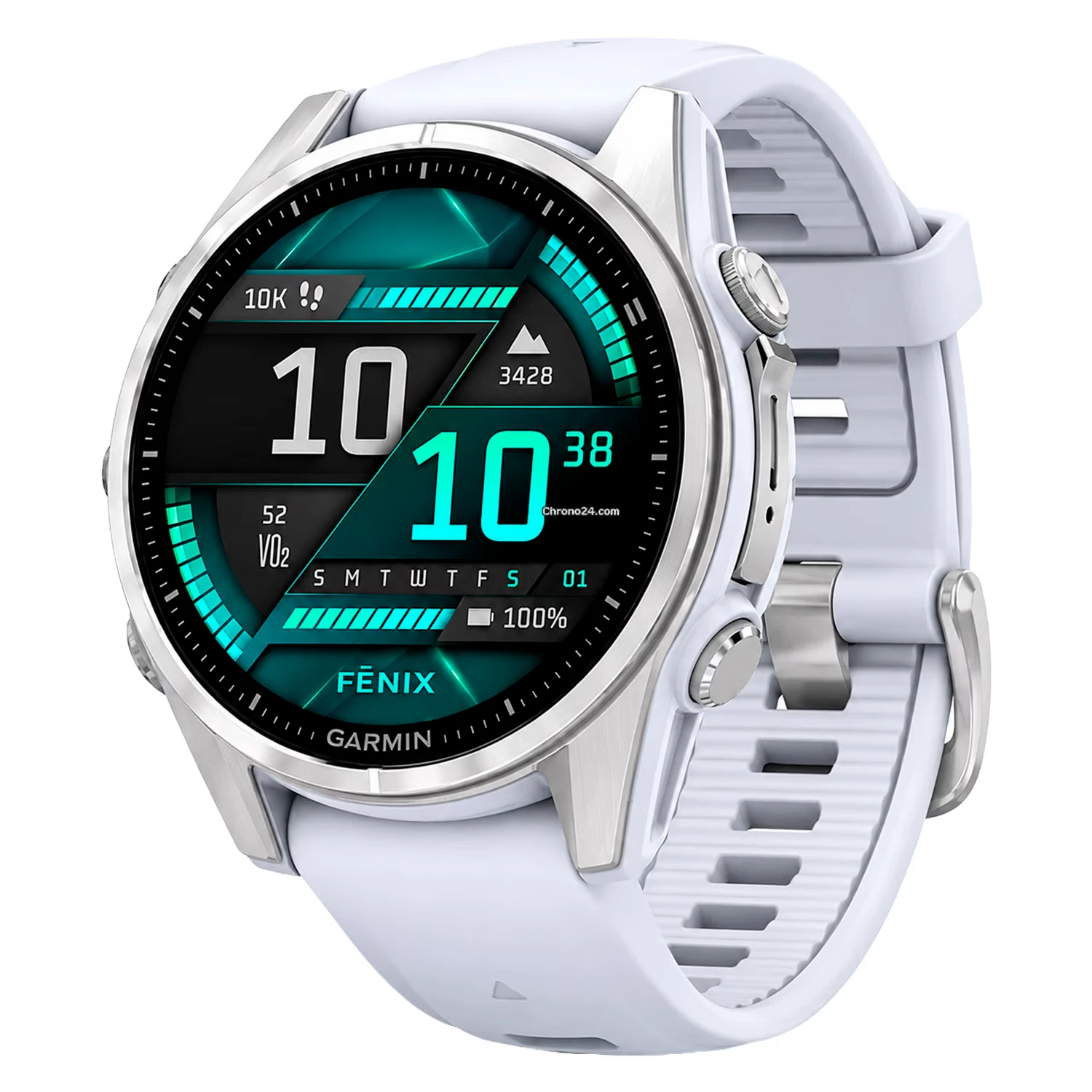 Smartwatch Garmin Fenix 8 010-02903-00 43mm - Branco e Prata