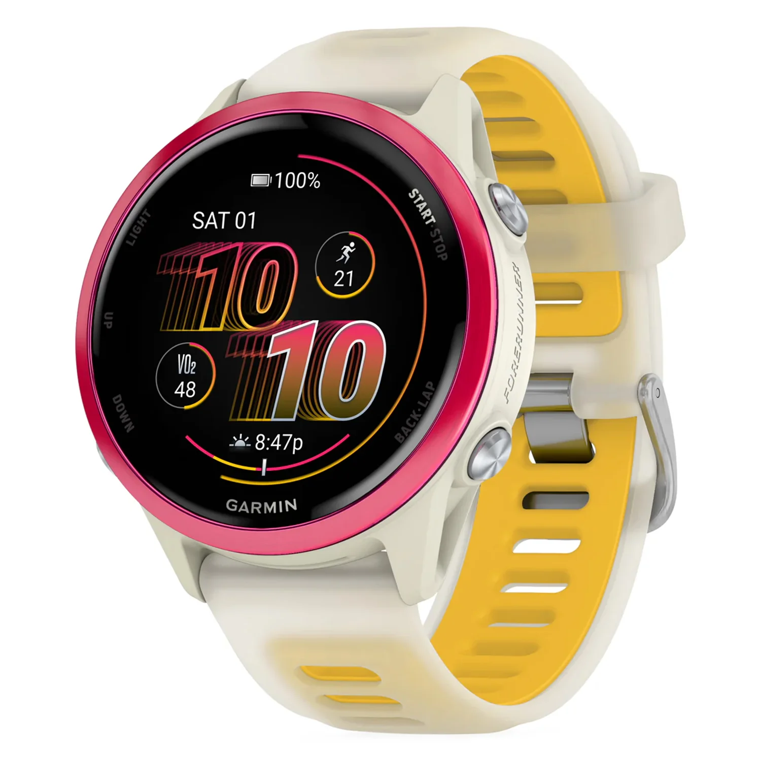 Smartwatch Garmin Forerunner 570S 010-02970-02 42mm - Branco e Amarelo