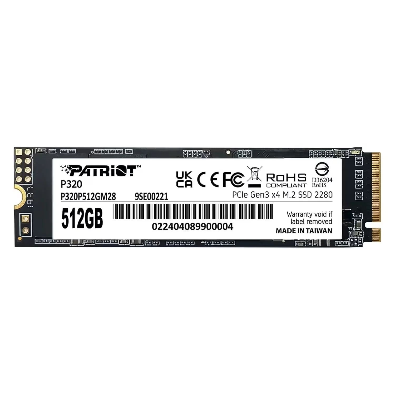 SSD M.2 Patriot 512GB NVMe PCIe Gen 3 - P320P512GM28