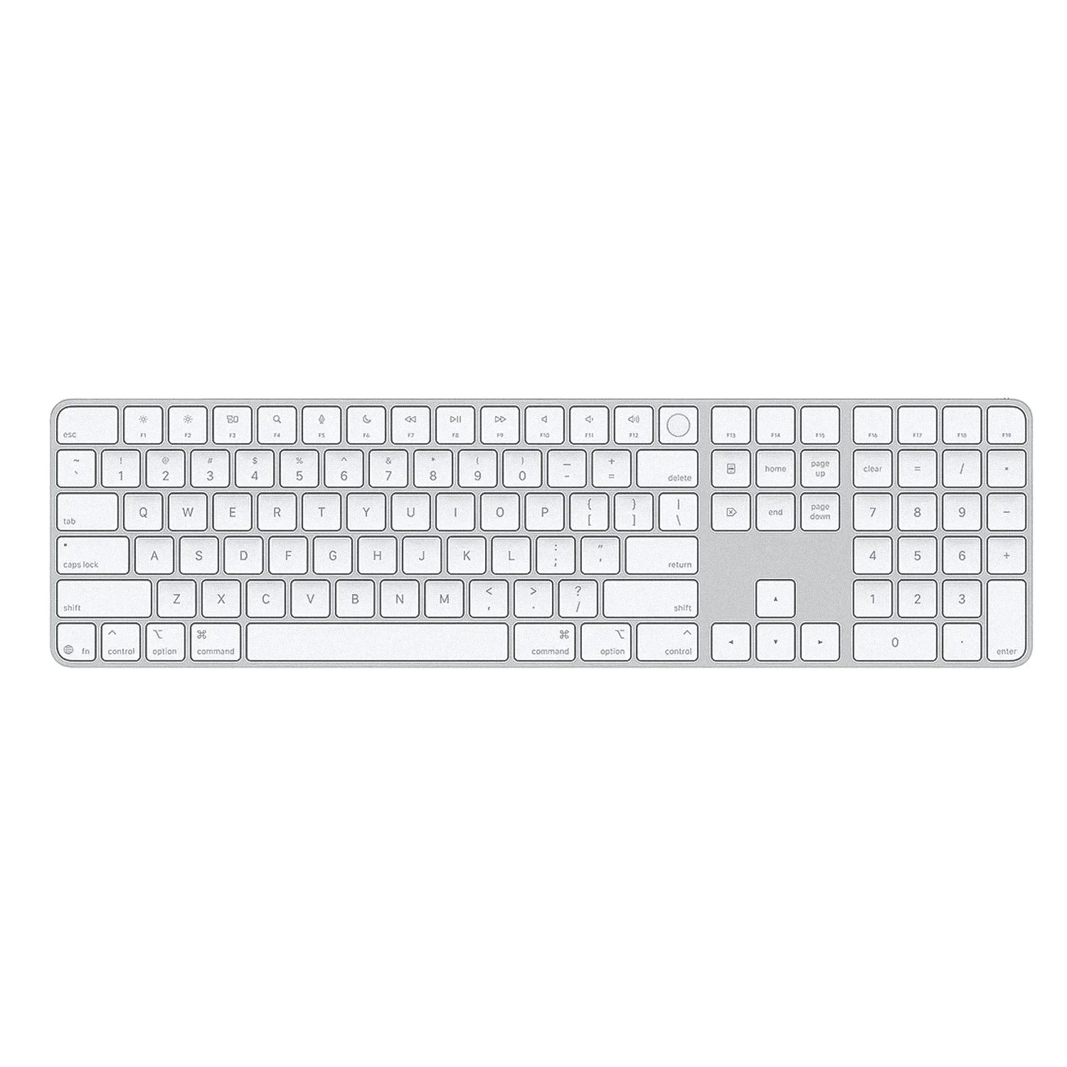 Teclado Apple Magic MXK73LL/A Touch ID Inglês - Branco