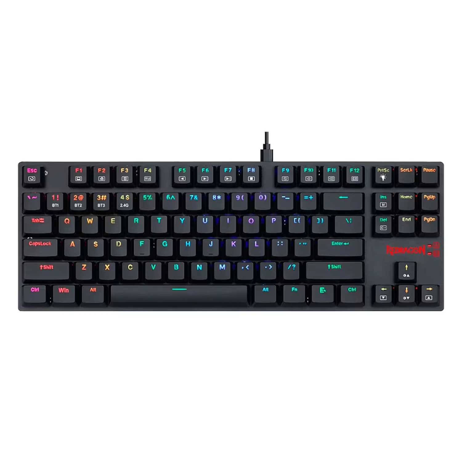 Teclado Gamer Redragon 607P-KBS APS Pro RGB TKL Sem Fio Bluetooth Wired Wireless - Preto
