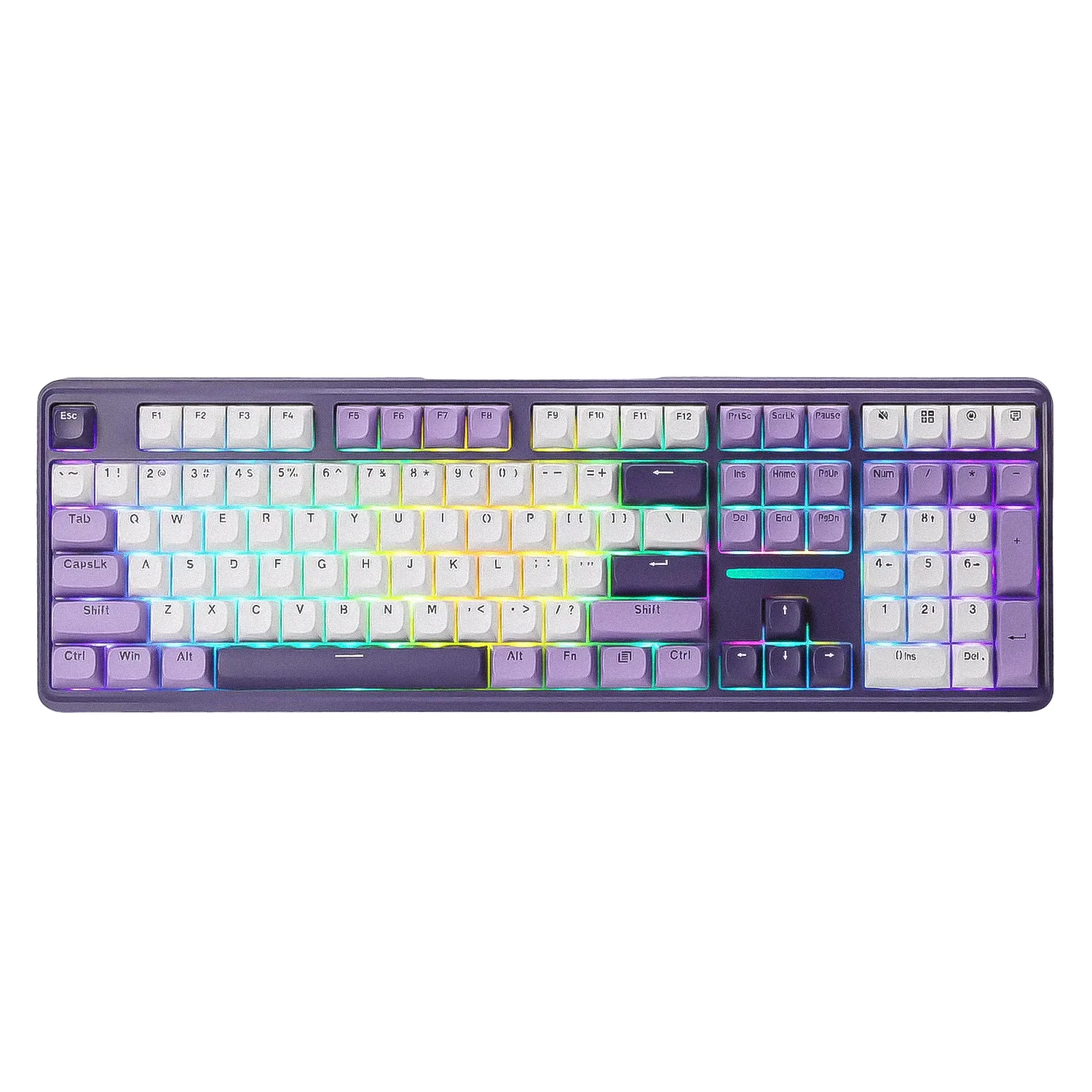 Teclado Gamer Redragon Antonium Pro K745WP RGB Sem Fio - Branco e Roxo
