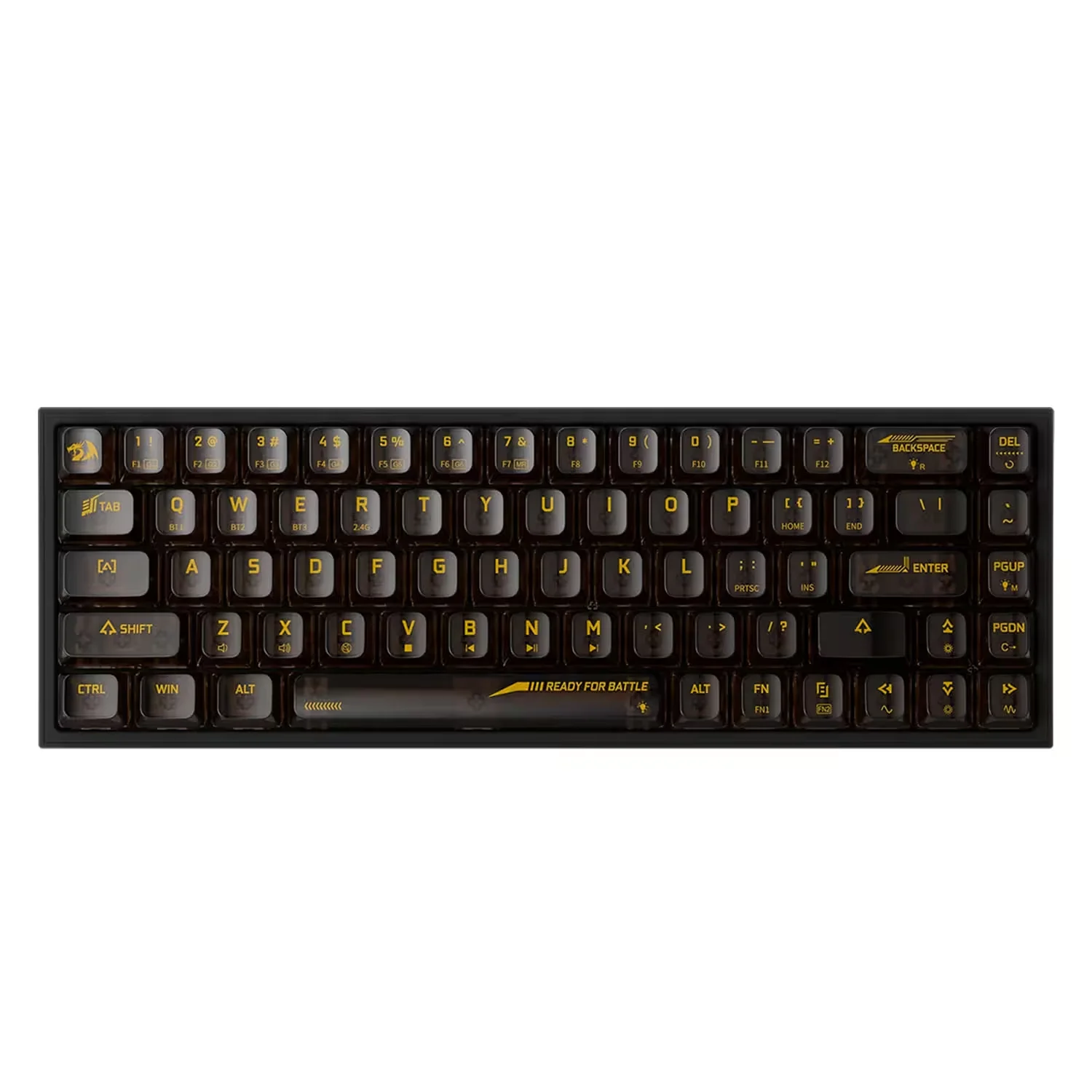 Teclado Gamer Redragon Castor Pro RGB Switch Hot-Swap Layout 65% Sem Fio Bluetooth Wirelees e Wired - Preto Transparente