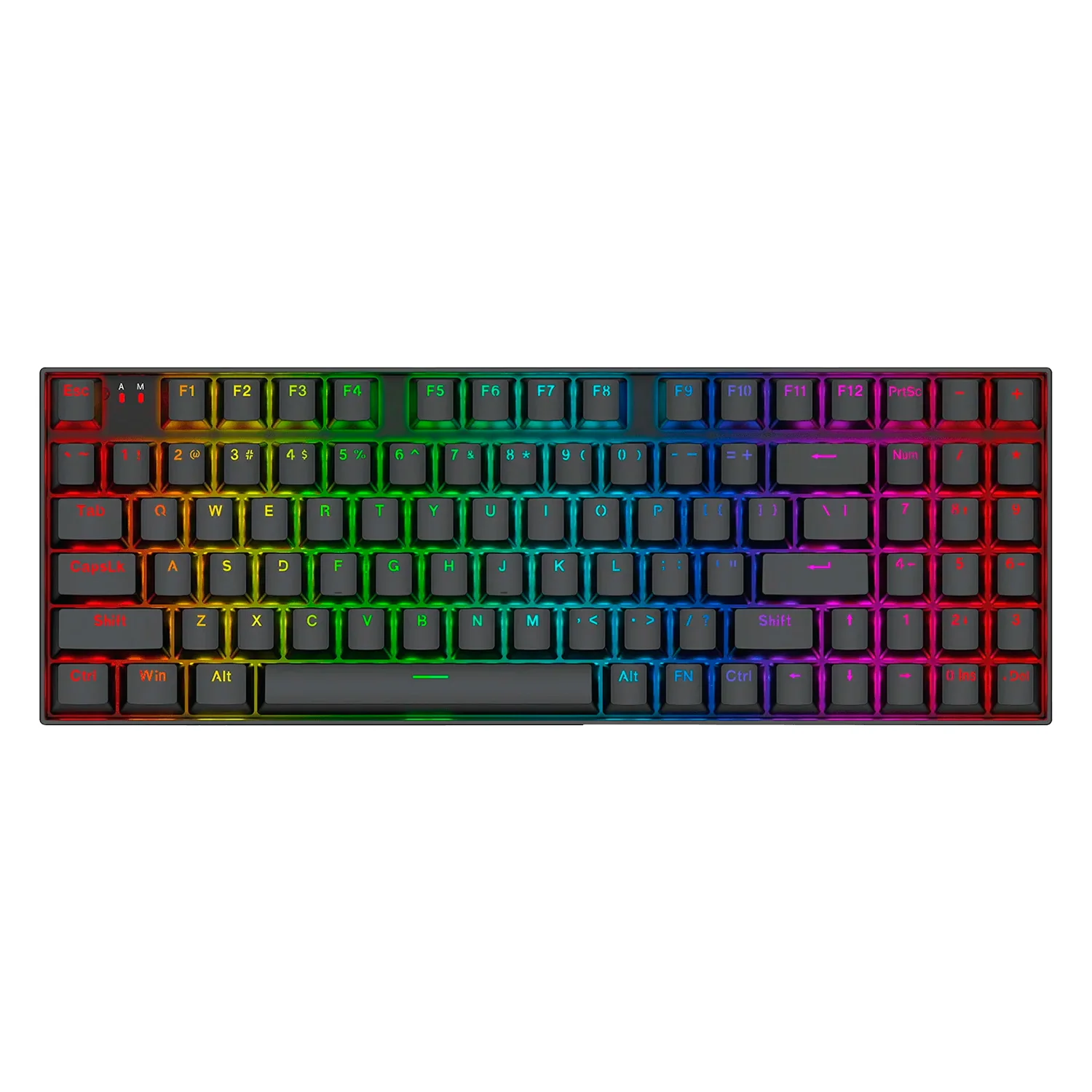 Teclado Gamer Redragon K736 Pro M Nephrite Sem Fio Inglês - Preto