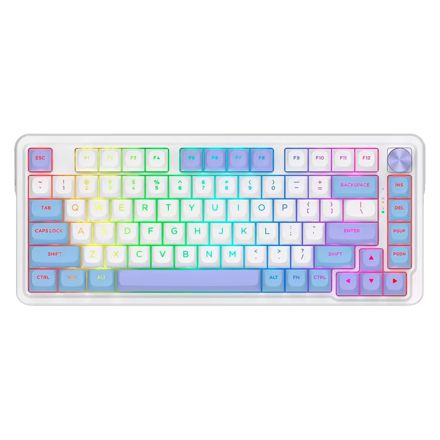 Teclado Gamer Redragon Ucal Max K673WBP RGB Layout 75% - Branco