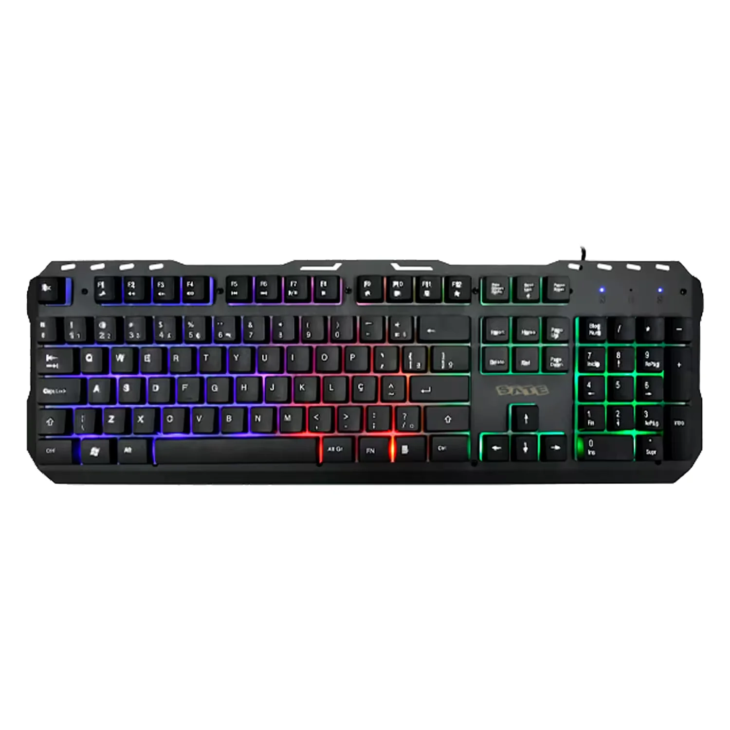 Teclado Gamer Satellite AK-851 RGB USB Português - Prata e Preto