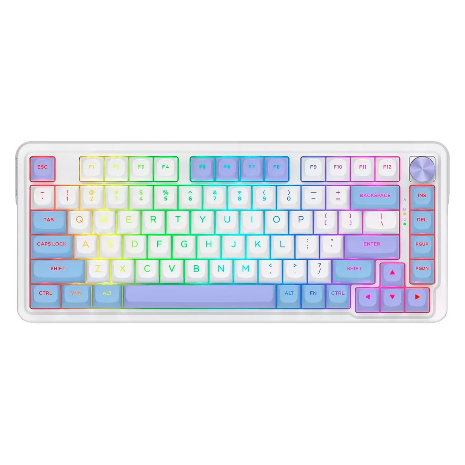 Teclado Redragon Ucal Pro K673WBP RGB Layout 75% Sem fio - Branco