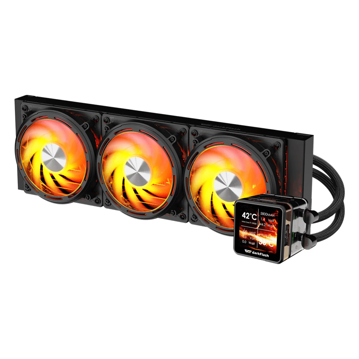Water Cooler para Processador darkFlash Explore DE360 ARGB Display IPS 2.88" - Preto